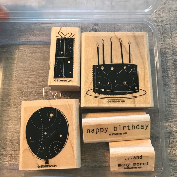 Never Used 5 Stampin’ Up Birthday Theme Stamps